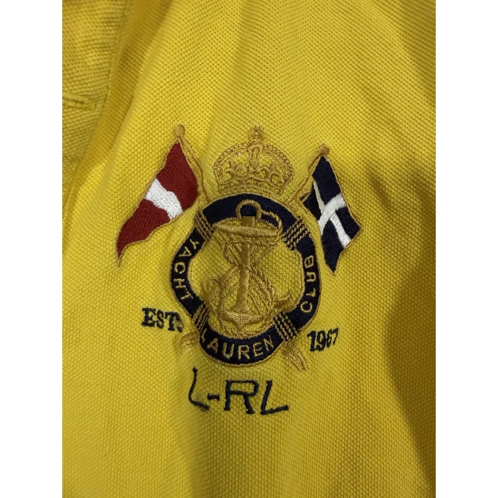 Lauren Ralph Lauren Polo Shirt Boys XS Crest Logo Yellow Preppy Luxury Sporty